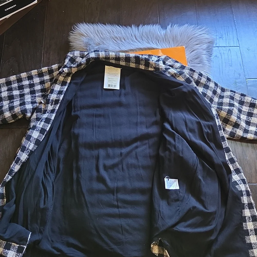 Nwt! Sezane Delfina Dress Black And White Checks Wool/alpaca/mohair - Picture 10 of 13